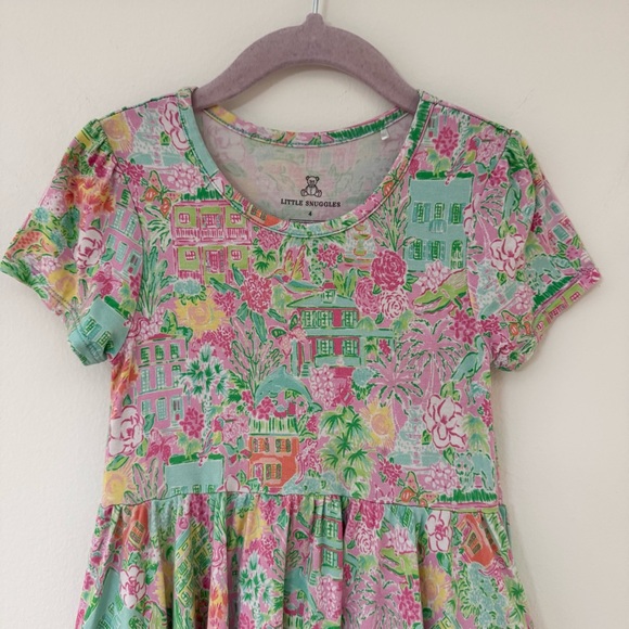 Little Snuggles Bamboo Tropical Floral Print Twirl Dress, Size 4 - Picture 3 of 10